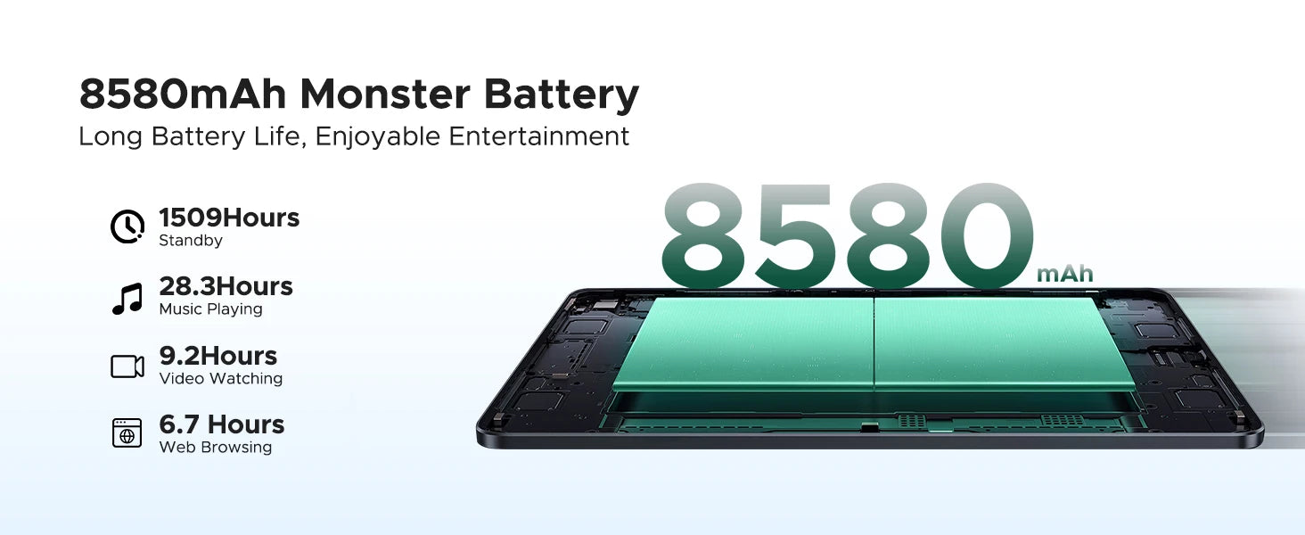 Tablette DOOGEE U11 Pro 11" Android 16 - 30GB RAM (6+24) + 256GB - Écran 90Hz - 8580mAh