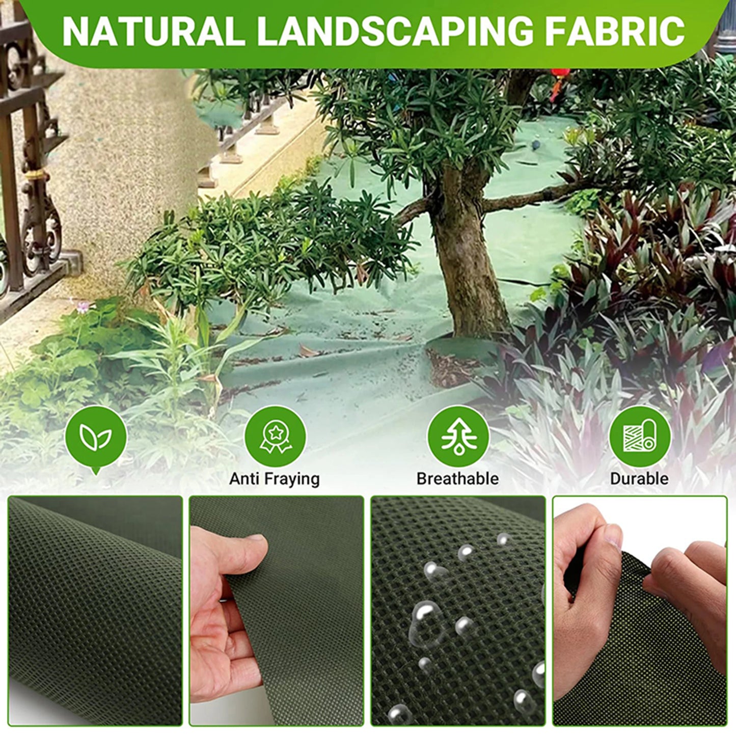 Toile Anti-Mauvaises Herbes Perforée 0,6M – Avec 10 Agrafes | Jardin, Potager, Verger
