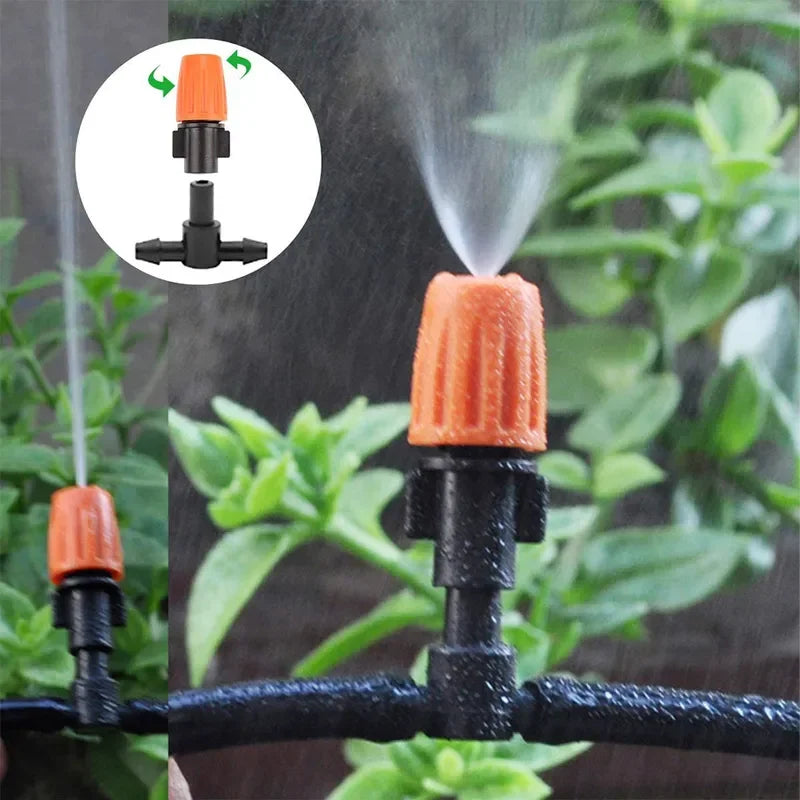 Kit de Brumisation et Irrigation par Aspersion – Tuyau PE 4/7mm, 5m à 20m, Arrosage Automatique Jardin