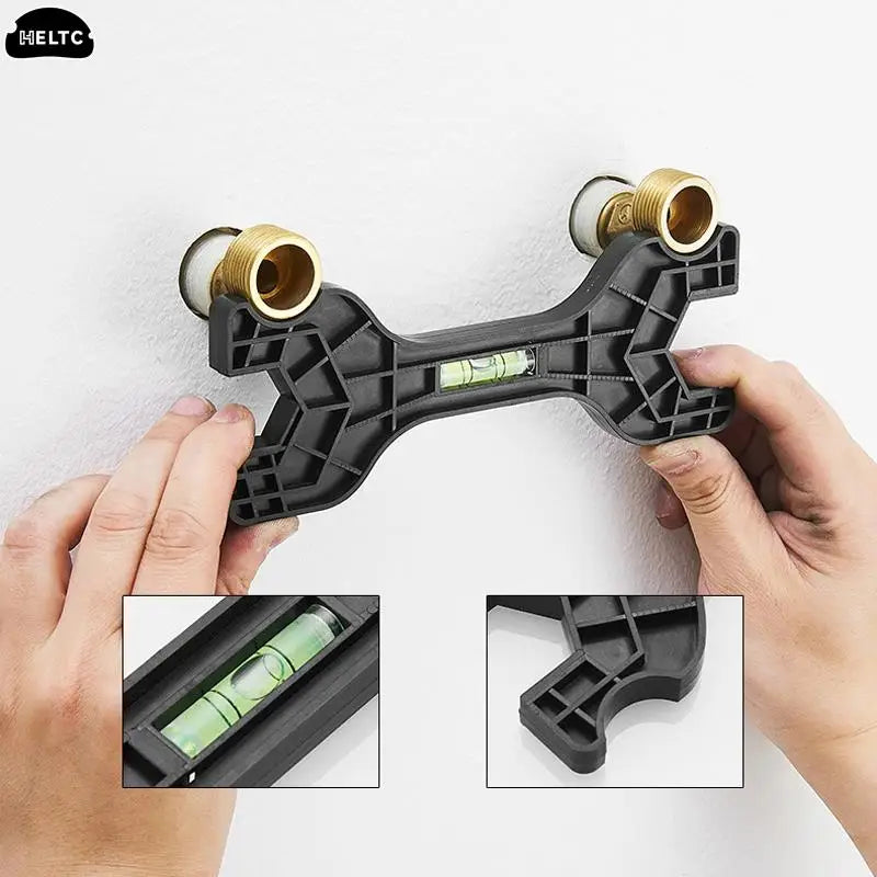 Clé Multifonction Plomberie Double Tête avec Niveau Robinet Tuyau Toilette Réparation Bricolage