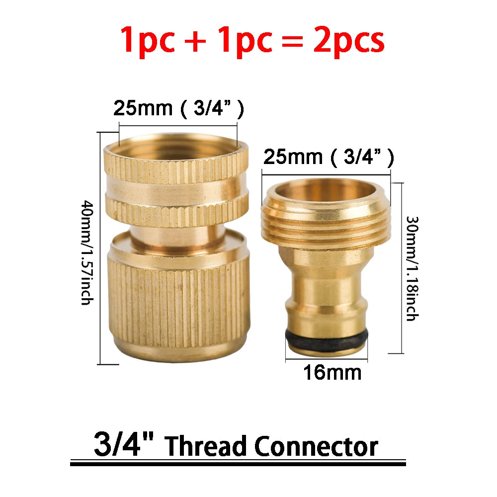 Raccords Rapides en Laiton pour Tuyau de Jardin – Filetage BSP 1/2" & 3/4" – Lot de 2 (22 Modèles)