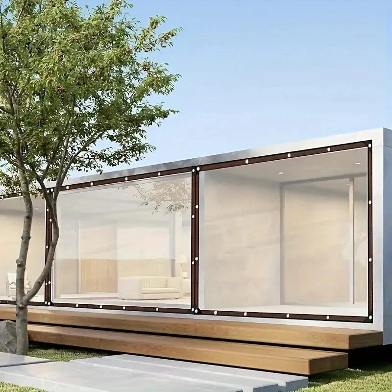 Bâche transparente imperméable en PE renforcé – Anti-UV, Bords renforcés | Terrasse, Jardin, Camping