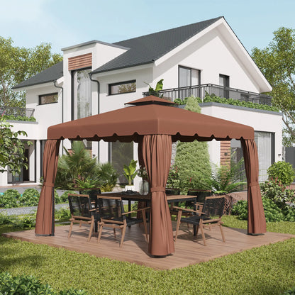 Toit de Remplacement Pergola 3x3m Double Toit – Polyester Anti-UV | Outsunny