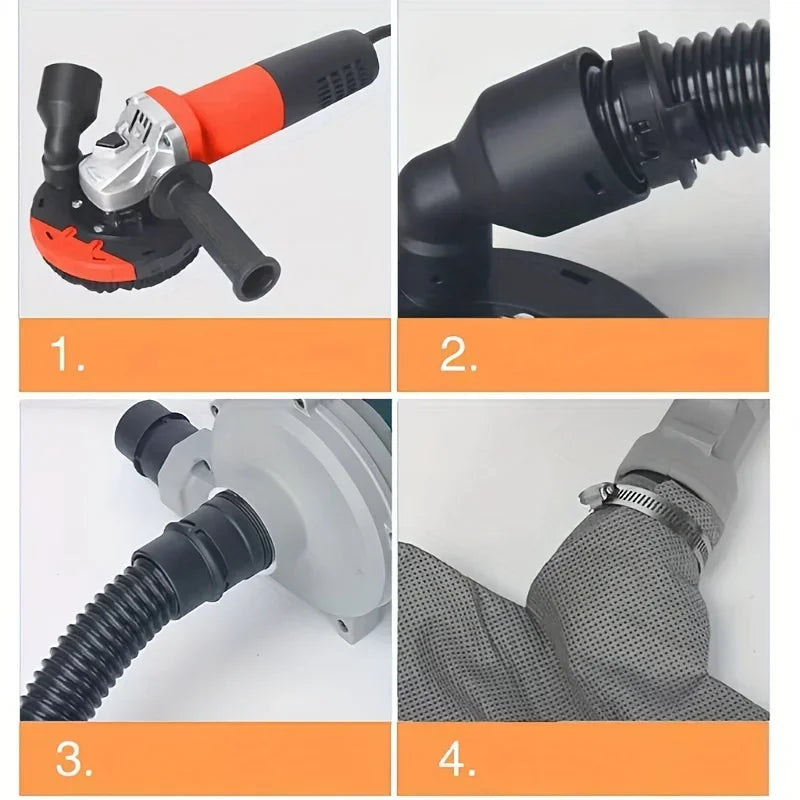 Carter Protection Poussière Meuleuse 100-125mm Capot Aspiration Béton Pierre Coupe Disque