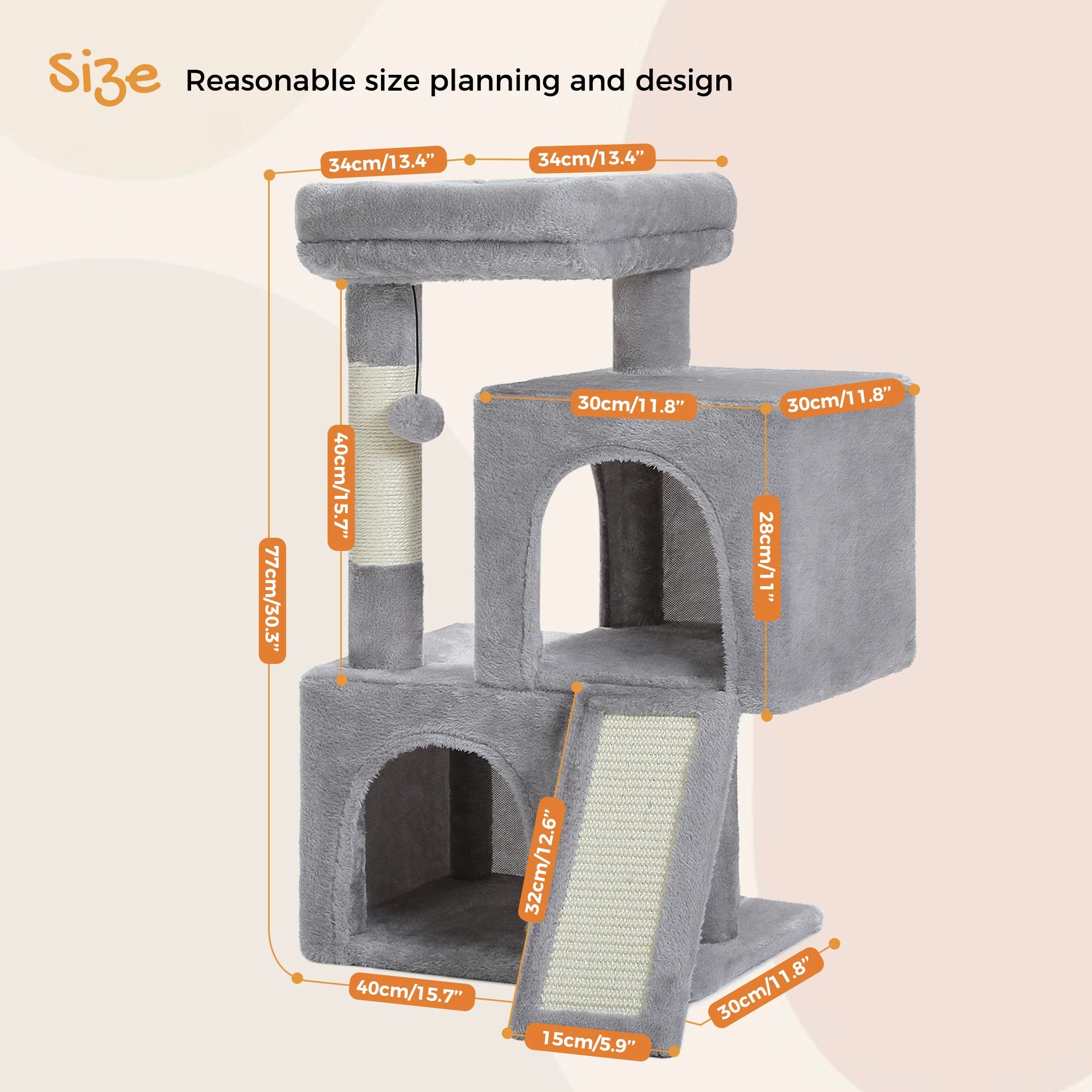 Arbre à Chat XXL Multi-Niveaux - Tour avec Griffoirs Sisal, 2 Niches, Jouets Intégrés