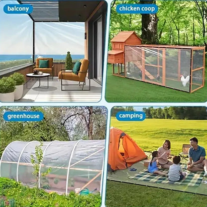 Bâche transparente imperméable en PE renforcé – Anti-UV, Bords renforcés | Terrasse, Jardin, Camping
