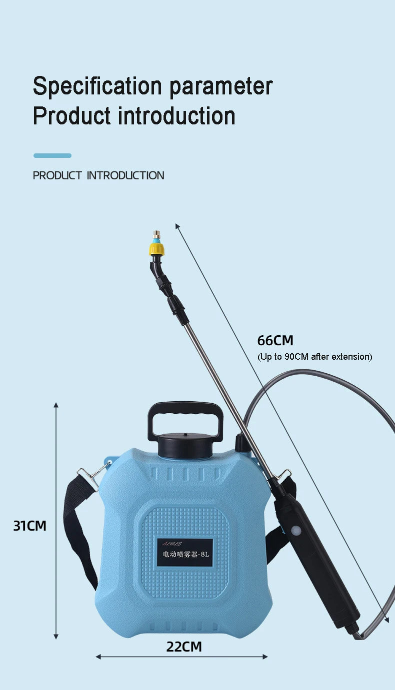 Pulvérisateur Électrique à Dos 5L/8L – Haute Pression, Longue Autonomie, Jardin & Agriculture