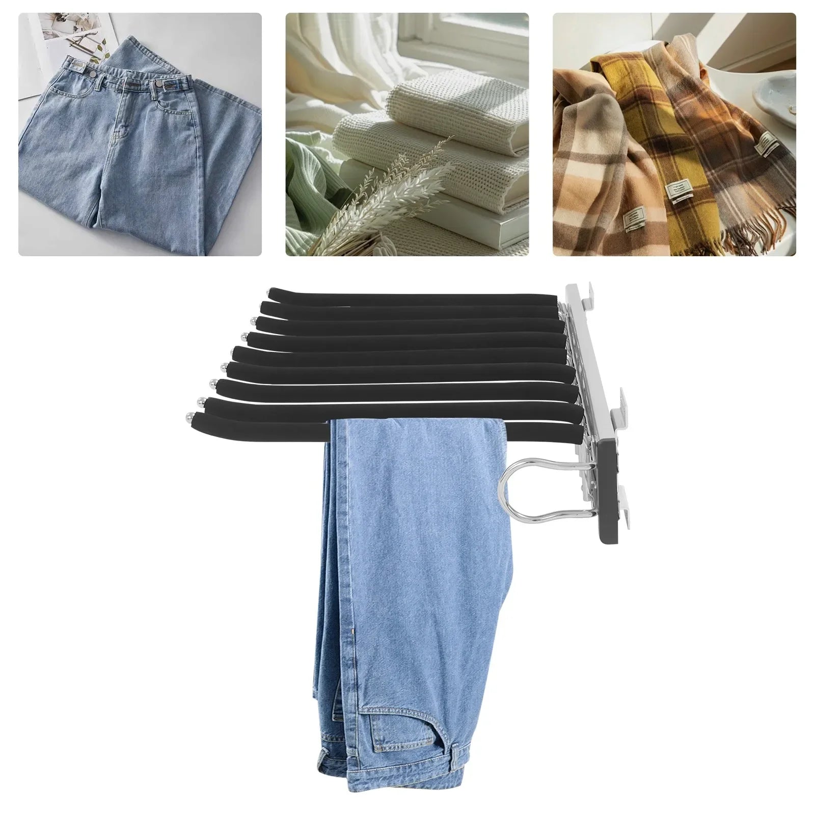 Porte-Pantalons Rétractable 9 Tiges