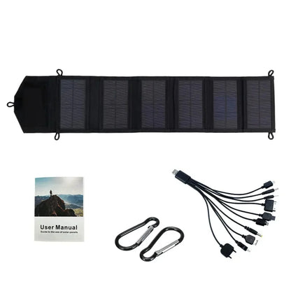 Panneau Solaire Pliable 6 Panneaux 20W – Chargeur USB 5V Portable pour Camping, Randonnée & Power Bank