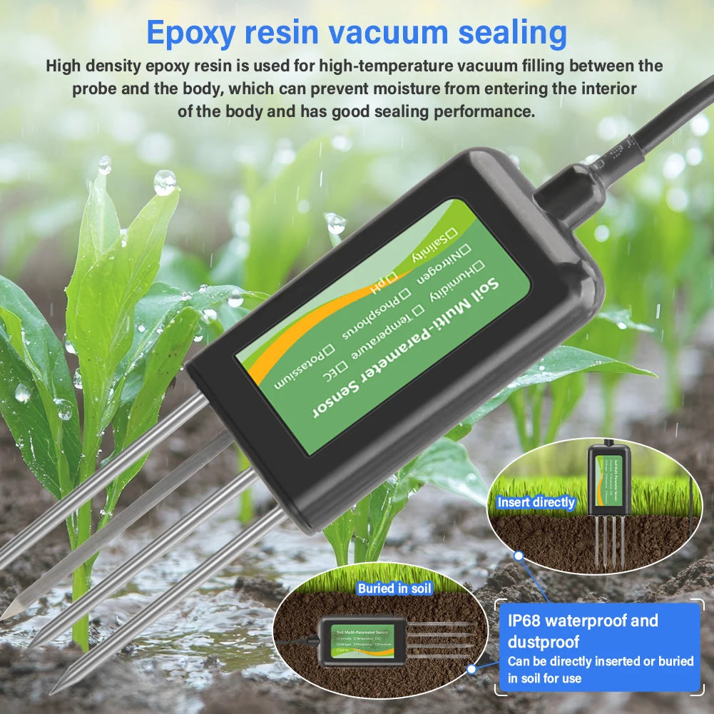 YAGO Soil Sensor 8 in 1 for Agriculture pH EC Moisture NPK Tester Android/HarmonyOS USB Smart Soil Meter for Precision Farming