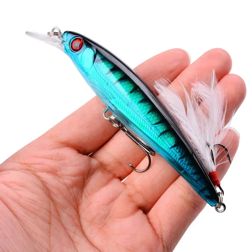 Leurre Pêche Minnow Laser 11cm 13g Poisson Nageur Crankbait Carnassier Brochet Perche Wobbler