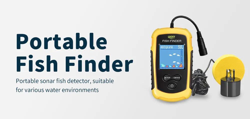 Sondeur Pêche Portable FFC1108-1 100m Sonar 45° Alarme Transducteur Lac Mer Détecteur Poisson