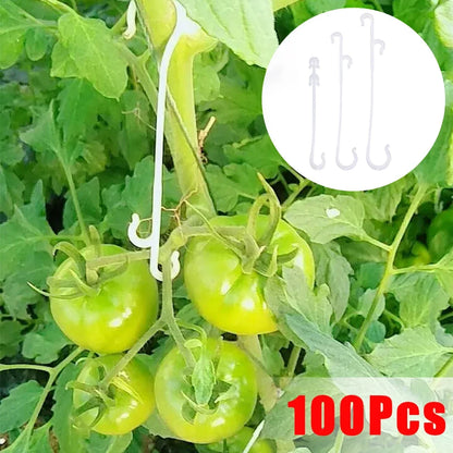 Crochets en J pour Plantes et Tomates – Attaches Réutilisables pour Treillage et Tuteurage (9,5 à 16 cm)