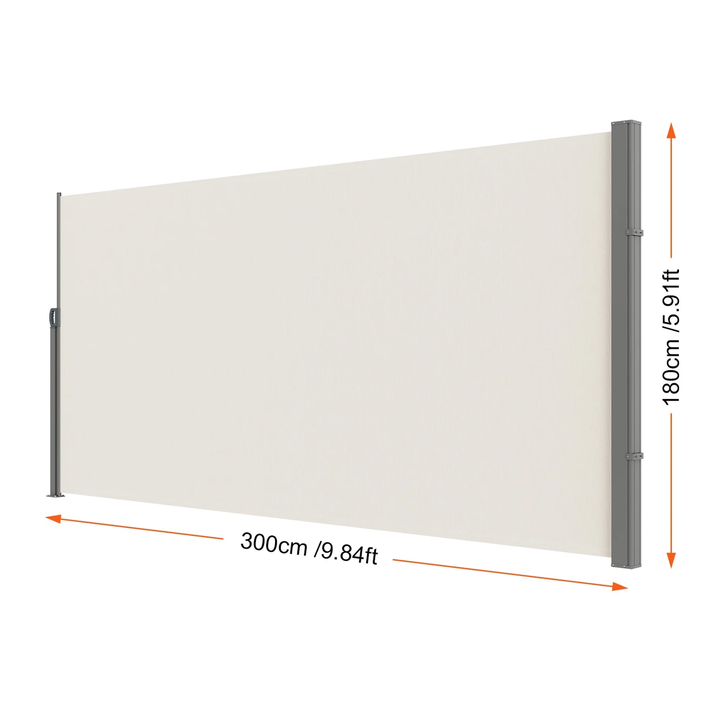 Auvent Latéral Rétractable – Brise-Vue Polyester Imperméable UV30+, Pare-Vent Extérieur