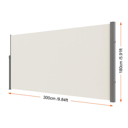 Auvent Latéral Rétractable – Brise-Vue Polyester Imperméable UV30+, Pare-Vent Extérieur