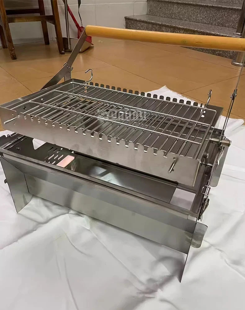 Barbecue à Charbon Rotatif avec Grille Retournable – Démontable | Jardin & Terrasse