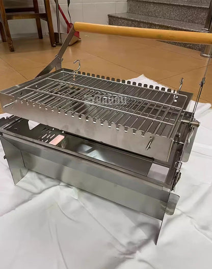 Barbecue à Charbon Rotatif avec Grille Retournable – Démontable | Jardin & Terrasse