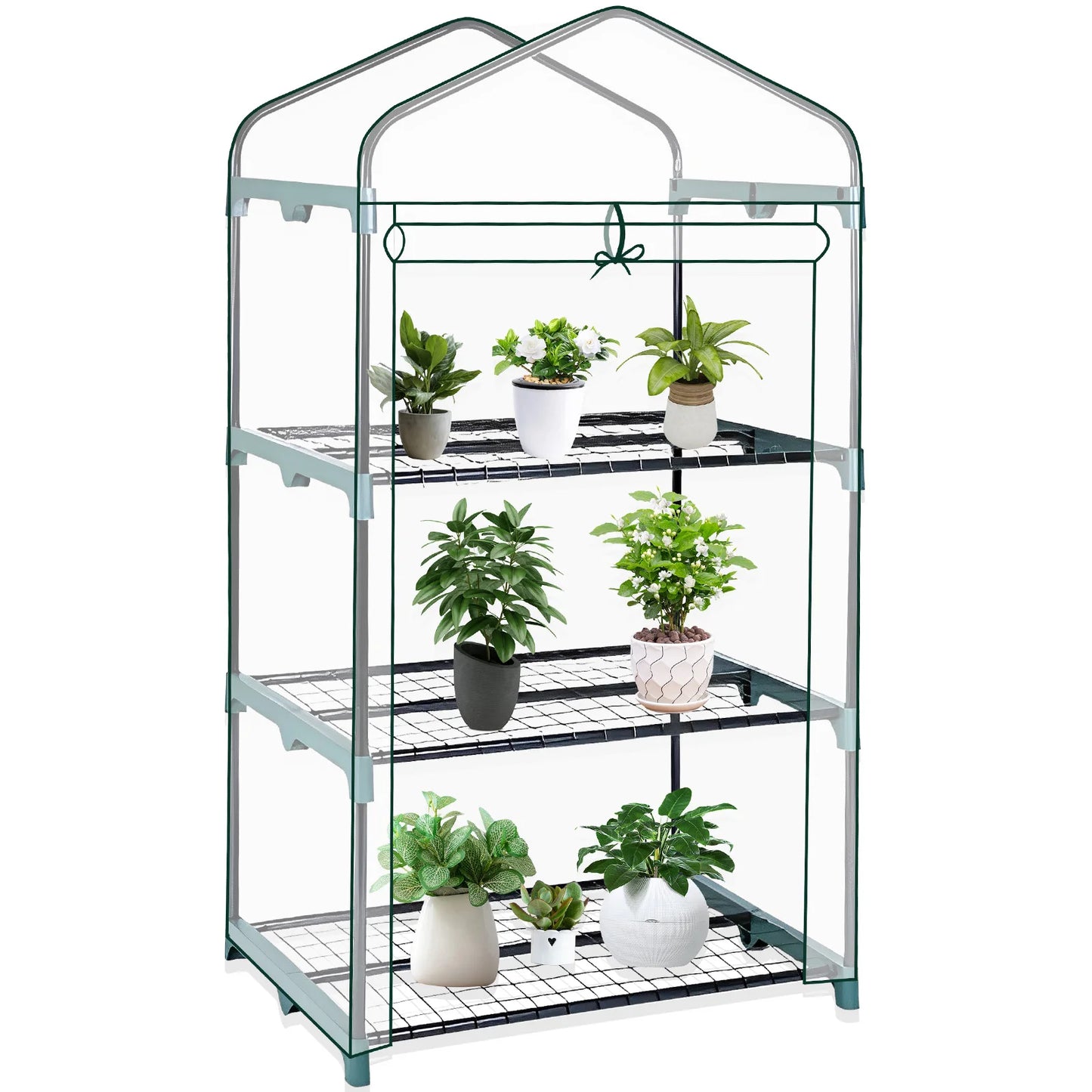 Housse de Serre de Jardin Transparente PVC – Imperméable, Anti-UV, Double Fermeture Éclair | 2 Tailles