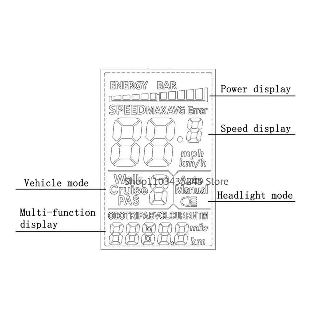 Écran LCD M5 pour Vélo Électrique - Compteur de Vitesse 5 Broches