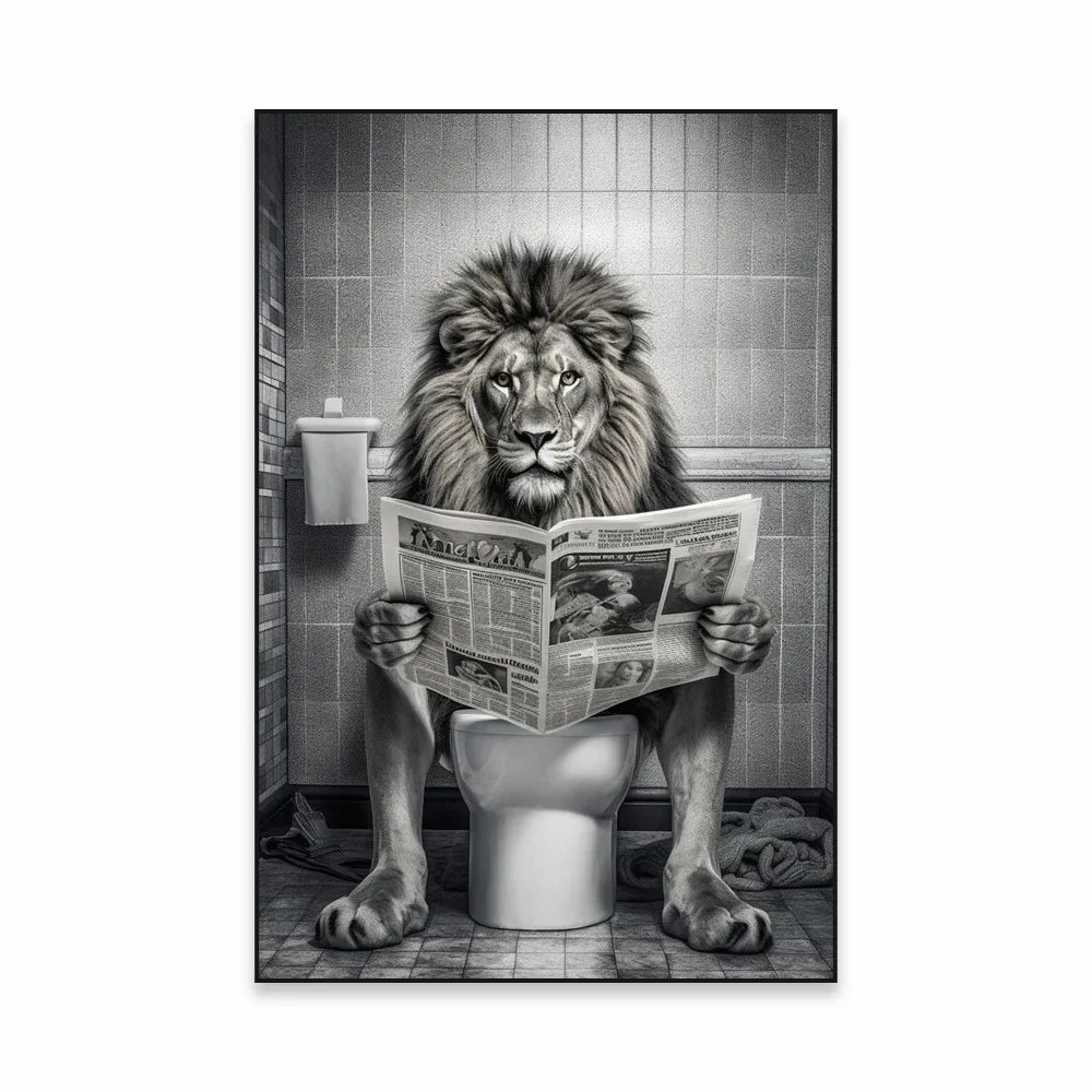Affiche Humour Alpaga aux Toilettes 