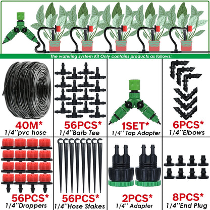 Kit Irrigation Goutte-à-Goutte KESLA – Tuyau 4/7mm, Programmateur & Capteur Pluie (5M à 50M)