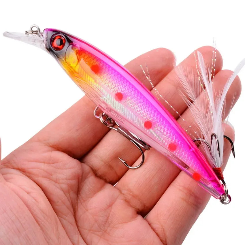 Leurre Pêche Minnow Laser 11cm 13g Poisson Nageur Crankbait Carnassier Brochet Perche Wobbler