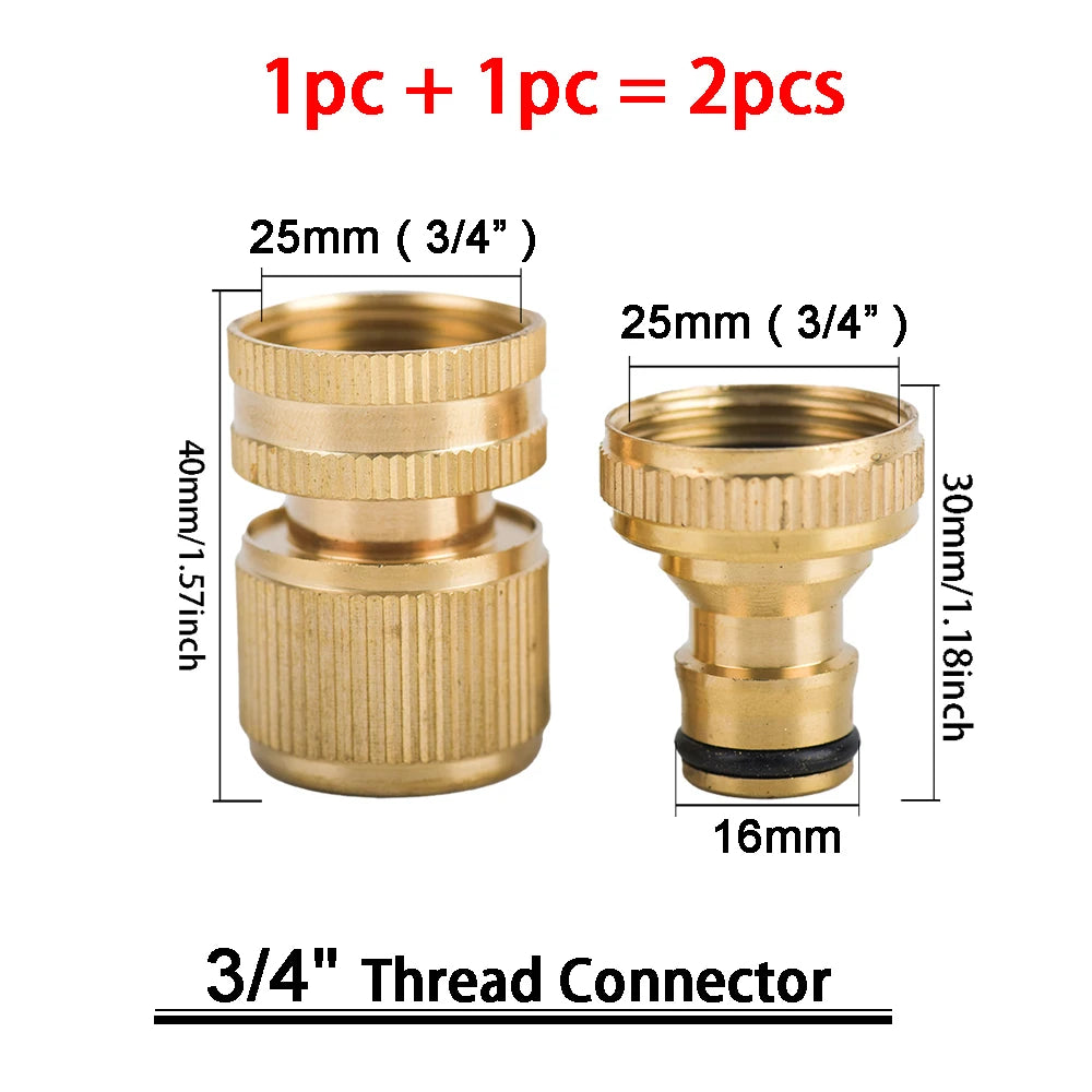 Raccords Rapides en Laiton pour Tuyau de Jardin – Filetage BSP 1/2" & 3/4" – Lot de 2 (22 Modèles)