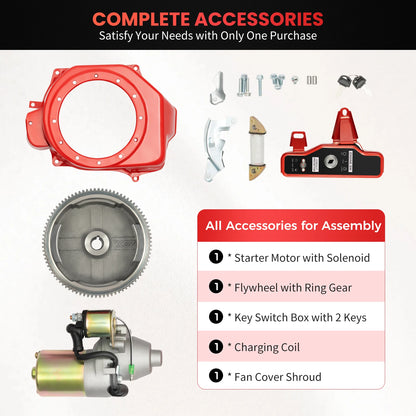 Kit Démarrage Électrique – Volant Moteur + Démarreur + Boîtier Clé pour Honda GX160 GX200 GX340 GX390