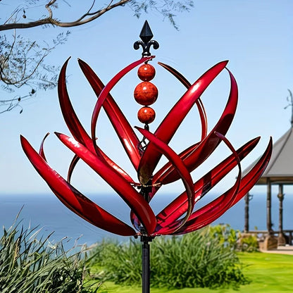 Moulin à Vent Décoratif en Métal – Ornement Rotatif pour Jardin, Terrasse et Balcon