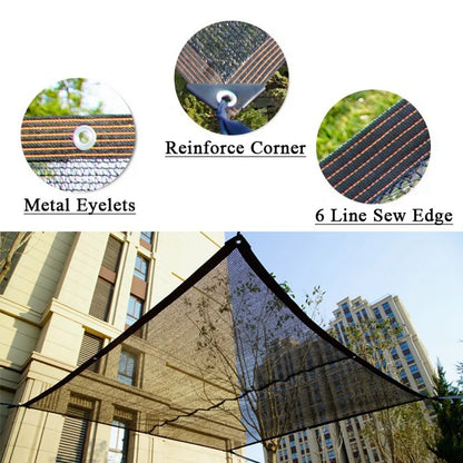 Filet d'Ombrage HDPE Noir 4/6/12PIN – Pare-Soleil Anti-UV 50~90% | Jardin, Serre, Pergola