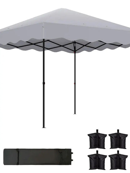 Gazebo Pop-Up 3x3m Hauteur Réglable – Tente de Jardin Oxford UPF50+ avec Sac de Transport | Gris Clair