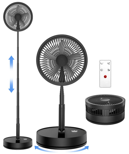 Ventilateur de bureau télescopique pliant – Batterie 7200 mAh, USB-C, Télécommande