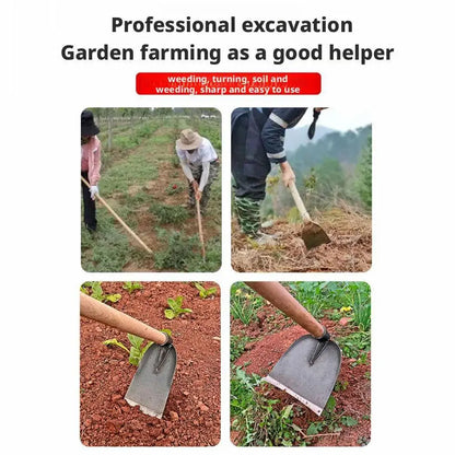 Houe de jardinage multifonction – Acier forgé, désherbage & plantation