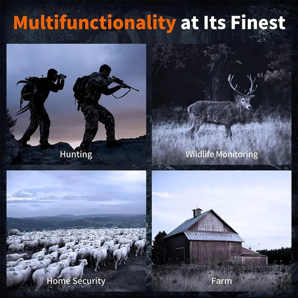 Jumelles Vision Nocturne Infrarouge 1080P - Zoom 5X, Photo/Vidéo, Portée 300m, Écran 2.4" - Chasse Observation