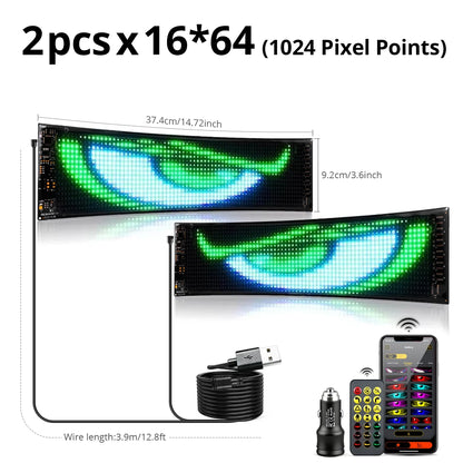 Panneau LED Pixel Flexible USB Bluetooth – Affichage Texte & GIF Personnalisable