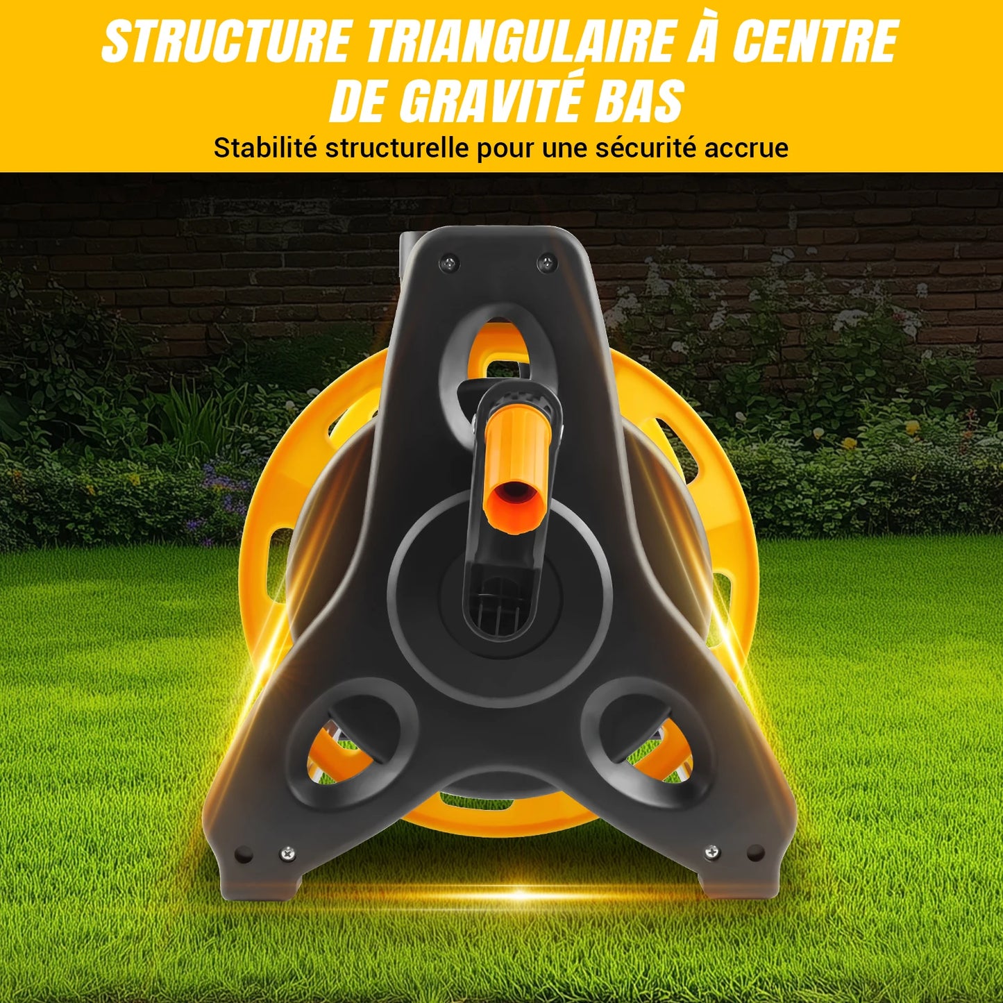 Dévidoir Tuyau d'Arrosage 2-en-1 Mural ou Sur Pied – 15M / 25M / 30M | Kit Complet