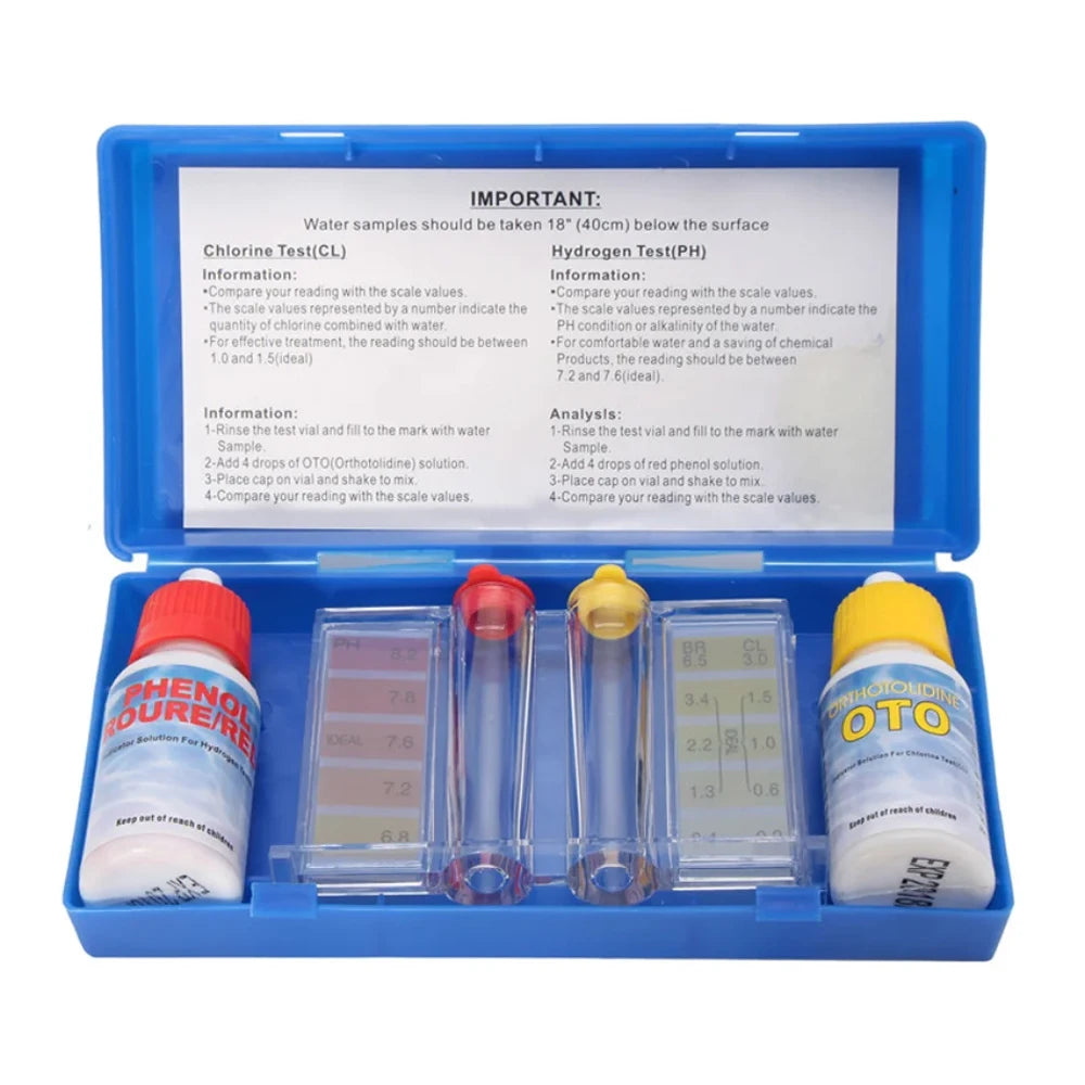 Kit Test Piscine pH et Chlore – Testeur Eau Piscine, Aquarium & Hydroponique