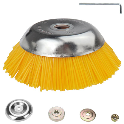 Brosse désherbeuse rotative en fil d’acier torsadé – 6 ou 8 pouces | Débroussailleuse & Dérouillage