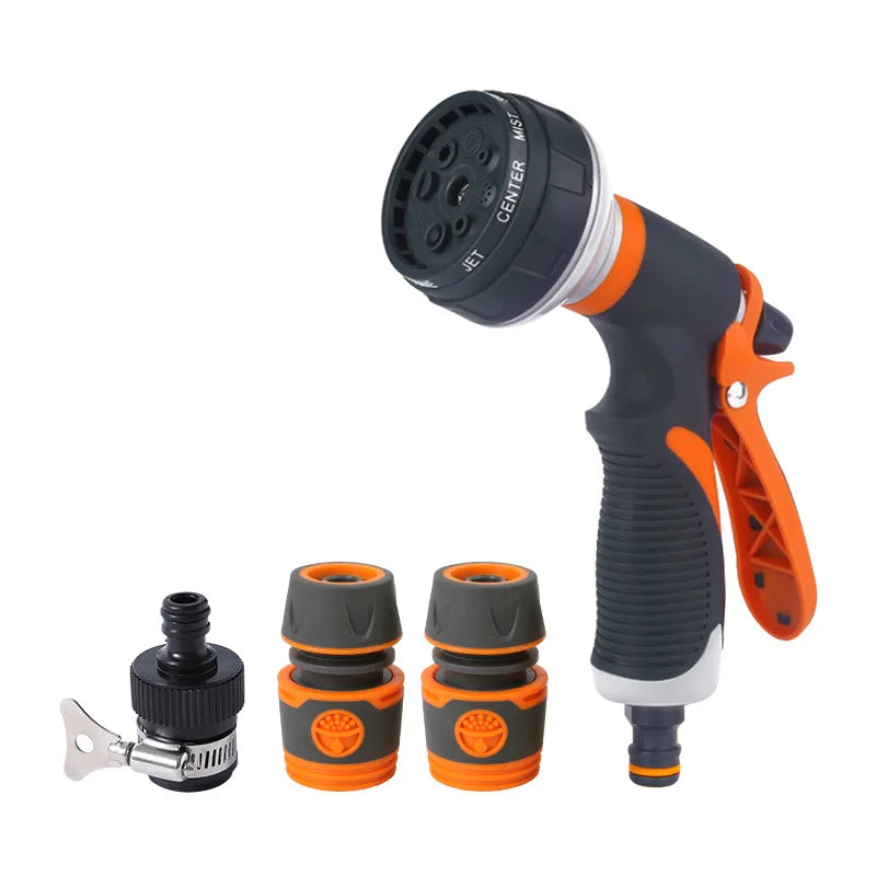 Pistolet d'Arrosage 8 Modes Haute Pression Réglable – Jardin, Pelouse & Nettoyage Extérieur (6 Styles)