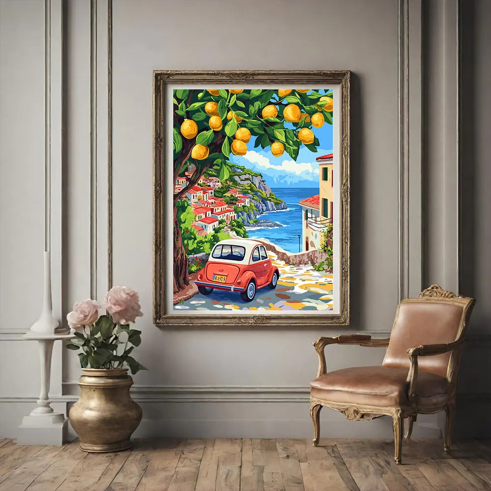 Affiche Capri Citrons La Dolce Vita