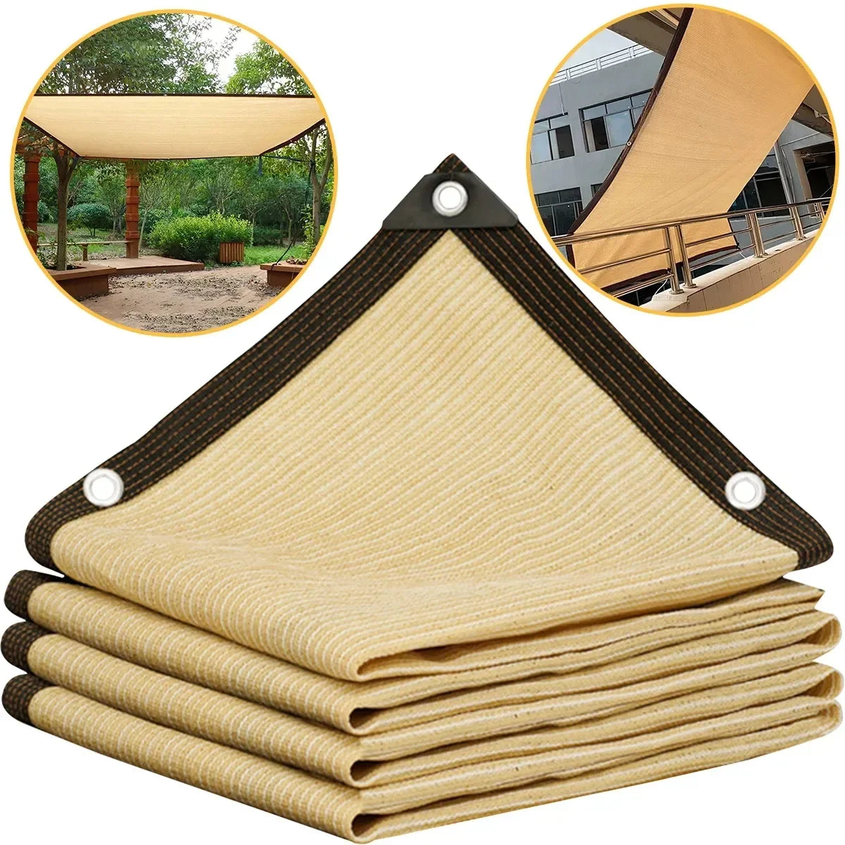 Filet d’ombrage HDPE anti-UV 85-90% – Jardin, Terrasse, Pergola, Voiture | 4 couleurs
