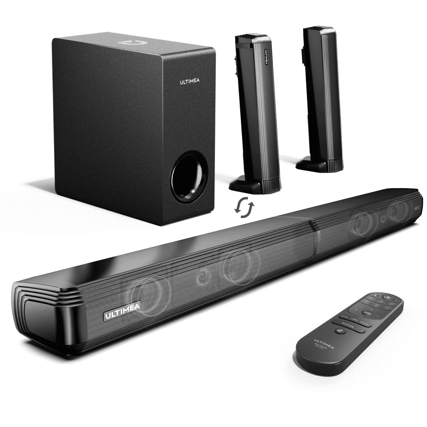 Barre de Son ULTIMEA 200W 4.1CH - Système Home Cinéma Bluetooth avec Subwoofer