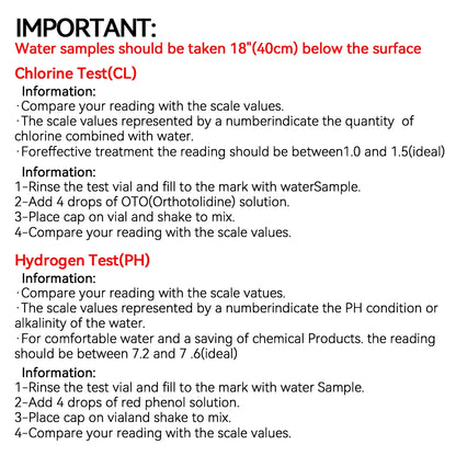 Kit Test Piscine pH et Chlore – Testeur Eau Piscine, Aquarium & Hydroponique