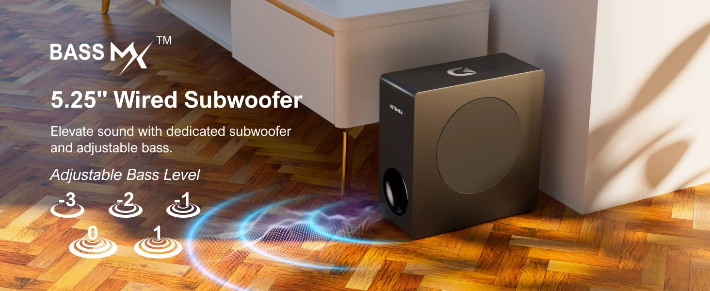 Barre de Son ULTIMEA 200W 4.1CH - Système Home Cinéma Bluetooth avec Subwoofer