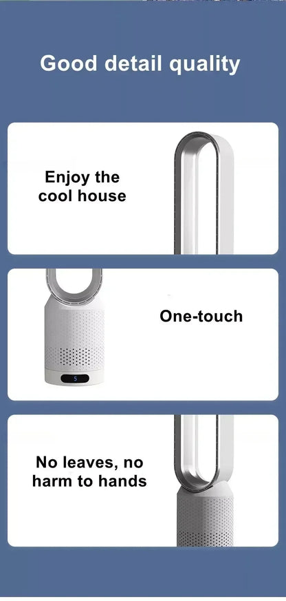 Ventilateur Colonne Sans Pale — Silencieux, Design & Sécurisé