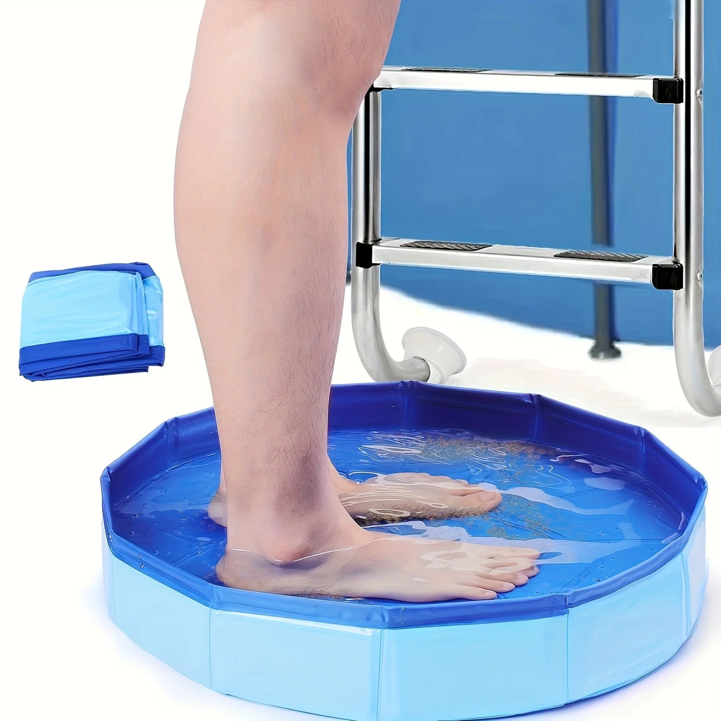 Bac Lave-Pieds Pliable en PVC – Tapis de Propreté pour Entrée de Piscine