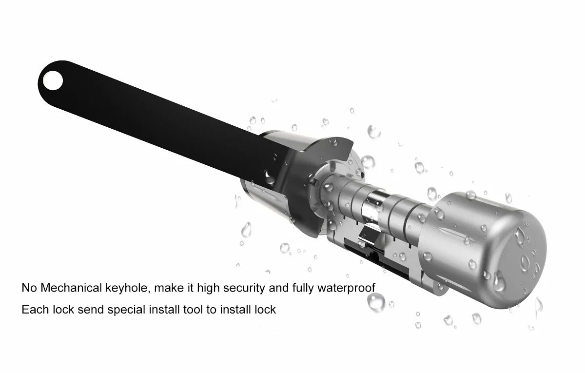 Cylindre Serrure Connectée TTlock - IP67 Étanche, App Bluetooth, Carte RFID/NFC, Anti-Perçage - Tuya Smart
