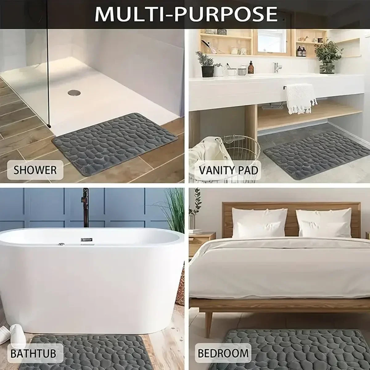 Tapis de Bain Antidérapant 3D