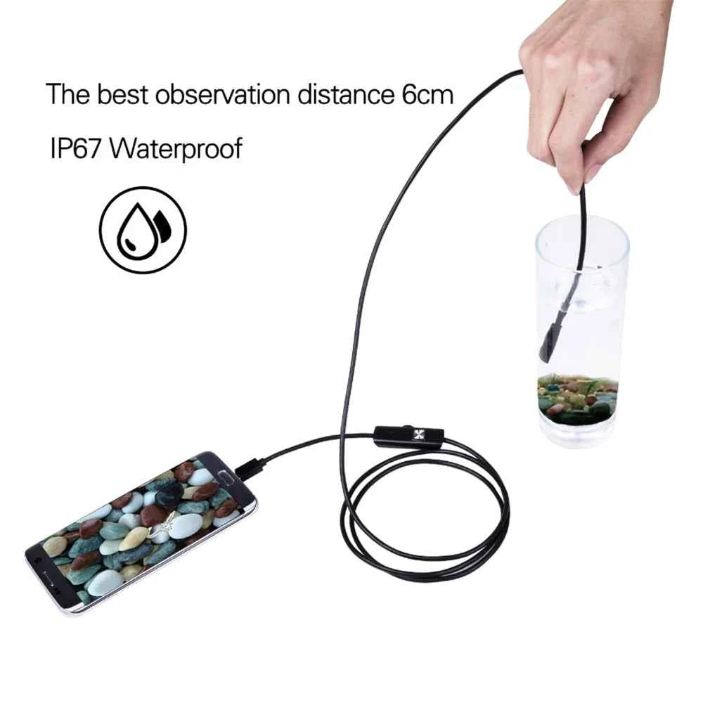 Caméra Endoscope USB Android – IP67, 6 LED, Flexible, Ø5.5mm ou 7mm