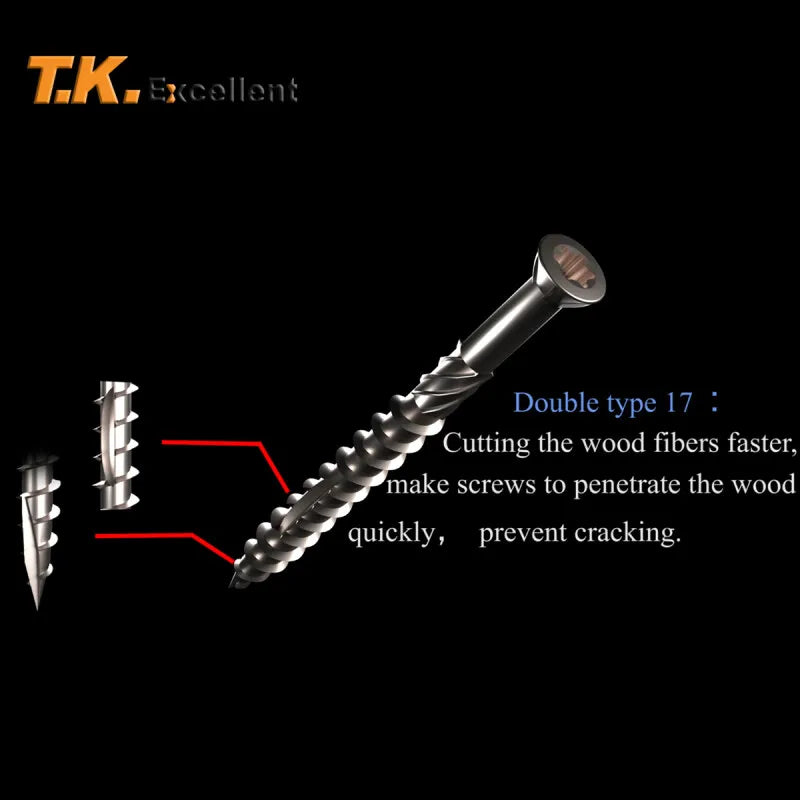 Vis de Terrasse Inox 410 Torx – 5mm | 40 à 80mm | Lot de 30 à 40 pcs